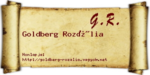 Goldberg Rozália névjegykártya